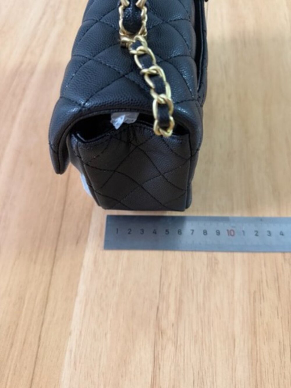 Luxury 25B Mini CF Flap Bag Black Caviar Leather with Gold-Tone Hardware - Picture 5 of 10